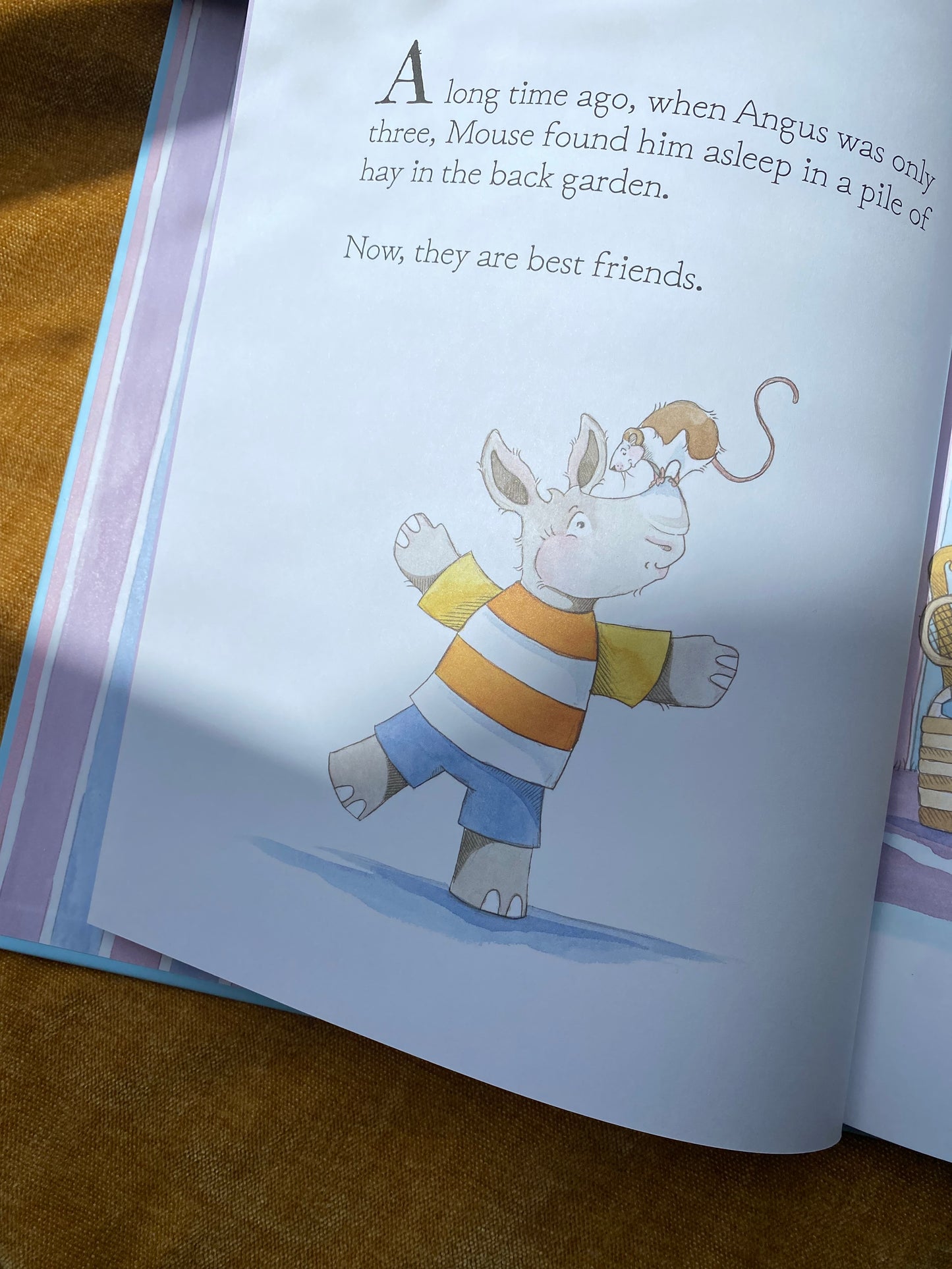 Angus and Mouse read a book